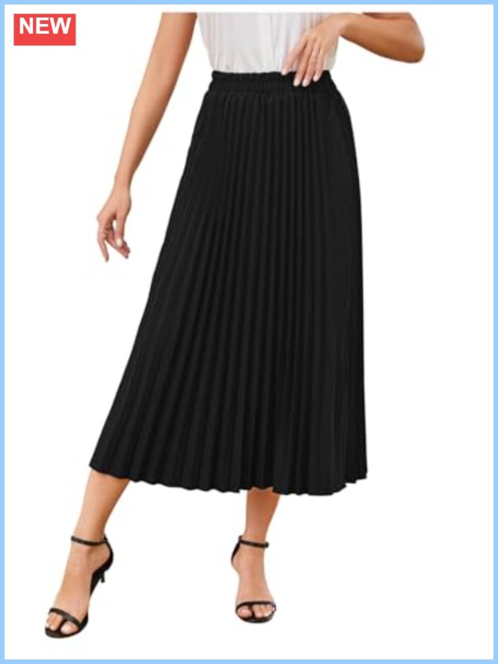 Women's Flowy Pleated High Waisted Maxi Skirt Polyester Elastane